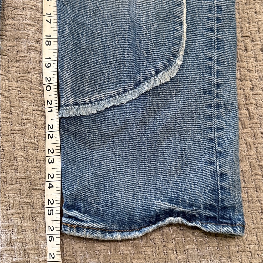 Levi's Light Blue Denim Jeans with Frayed Contrast Seams - Picture 9 of 9